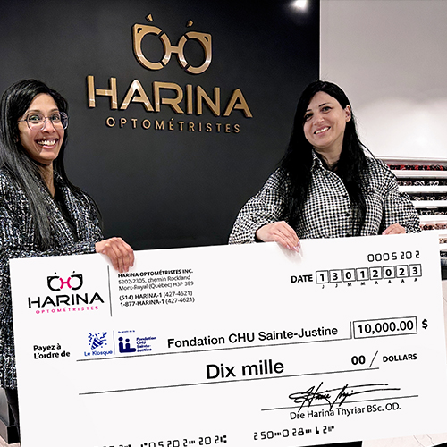 HARINA Optométristes supports the Fondation CHU Sainte-Justine.